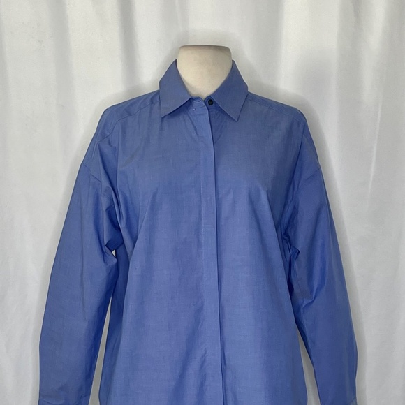 NWT!! J. MCLAUGHLIN Larrie Blouse Shirt Buttondown French Blue Coastal Small - Picture 4 of 15